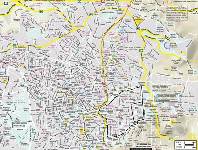 Mapa de calles de Jerusalén