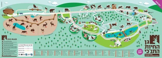 Mapa del parque zoológico de Jerusalén