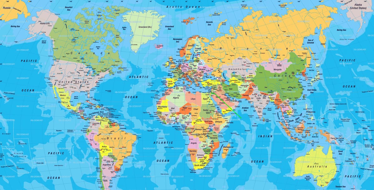 Ubicación de Jerusalén en el mapa mundial