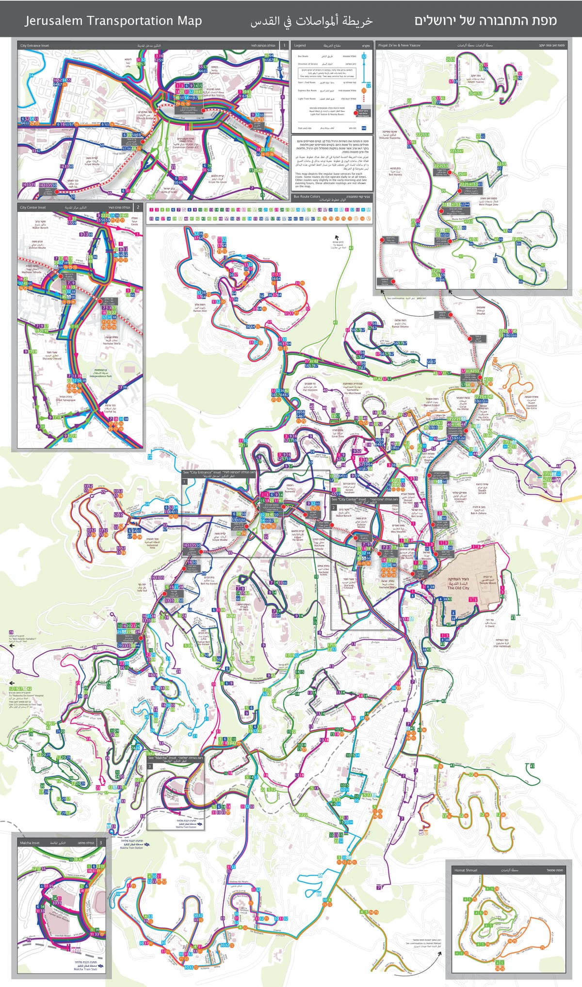 Mapa de la estación de autobuses de Jerusalén