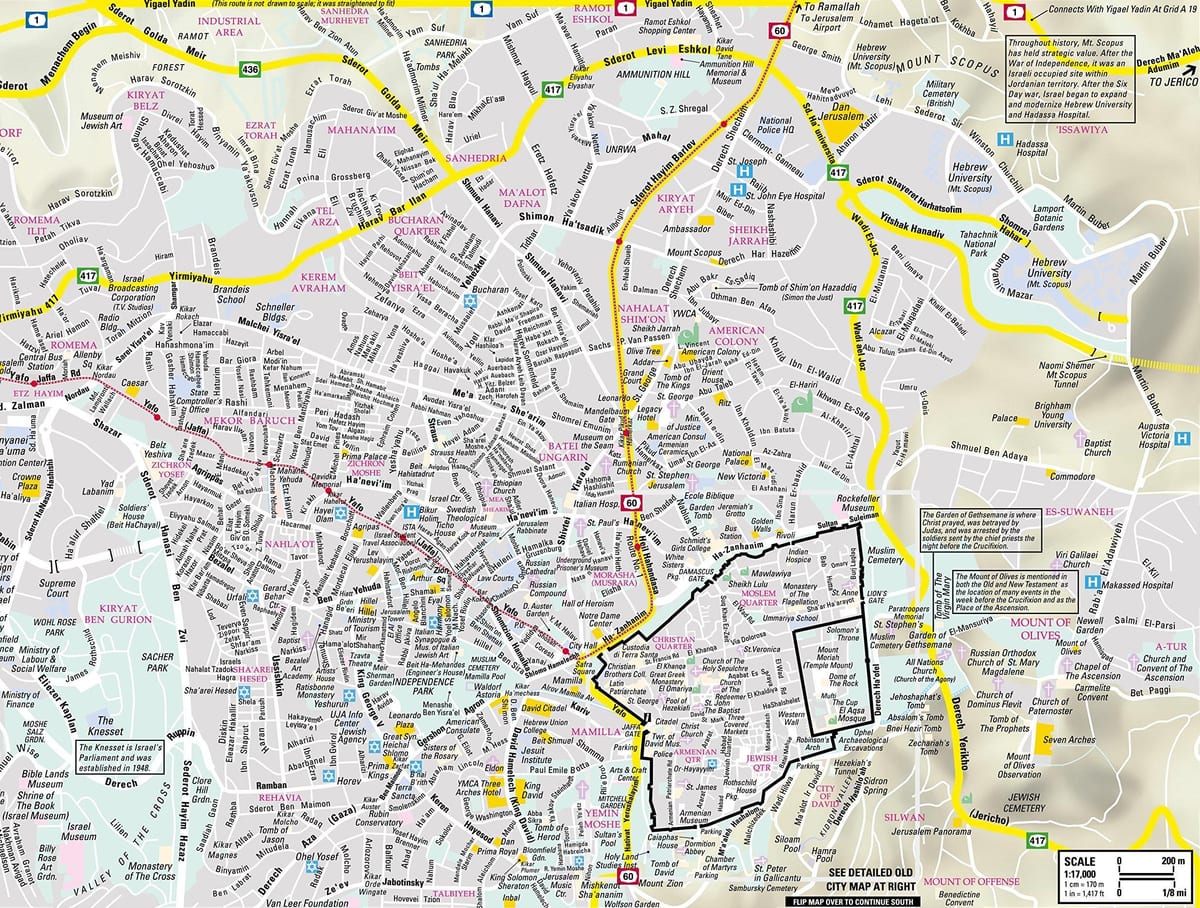Mapa de calles de Jerusalén