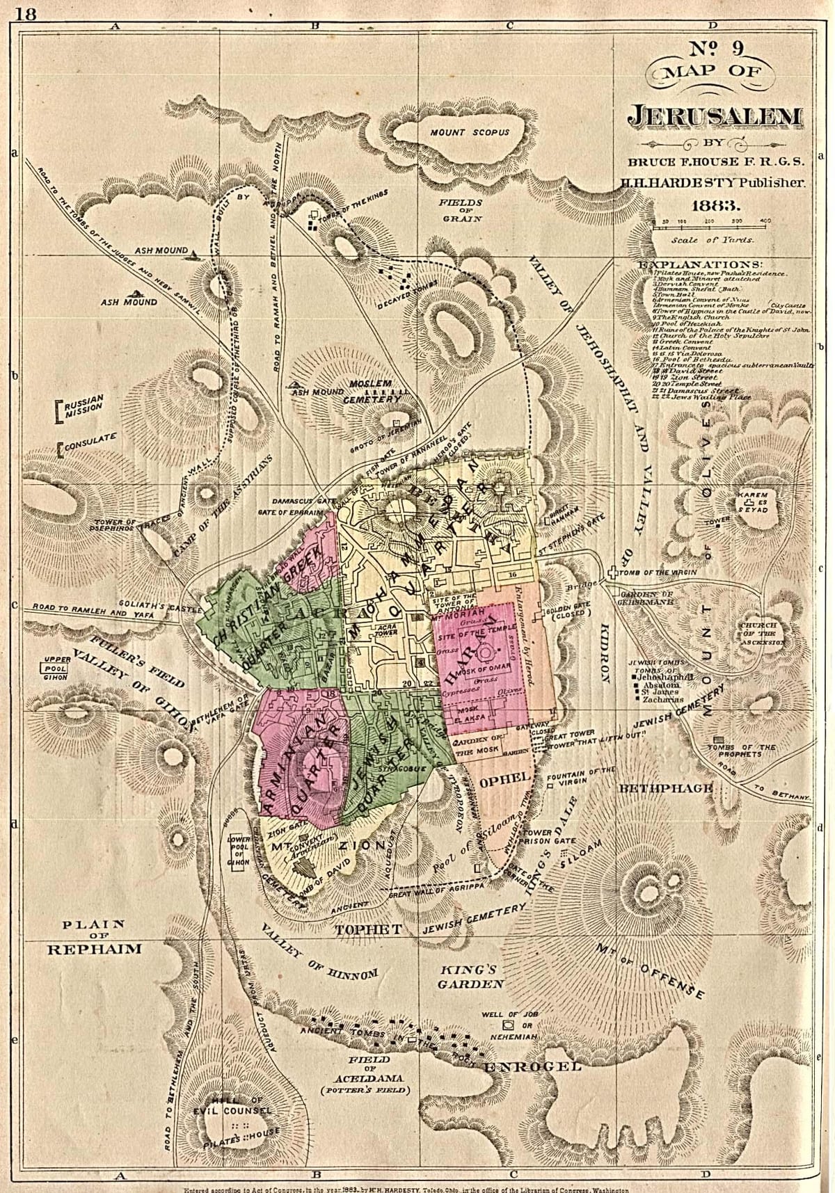 Mapa histórico de Jerusalén