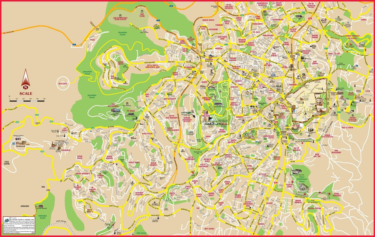 Mapa de la ciudad de Jerusalén
