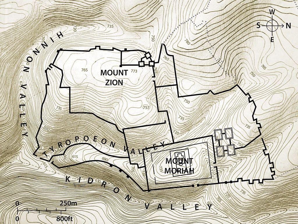 Mapa de elevación de Jerusalén